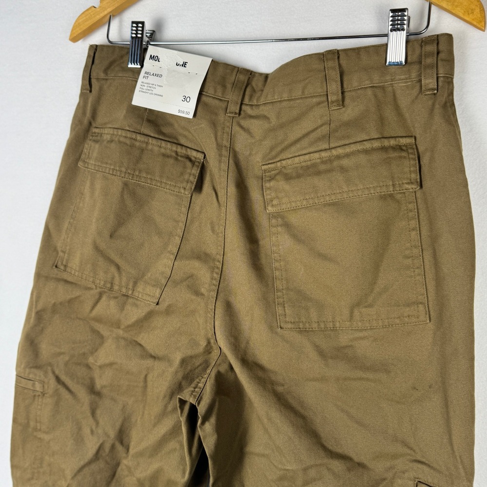 Mode Of One Mens Army Brown Relaxed Fit Straight Leg Utility Pants 30 - Picture 13 of 15